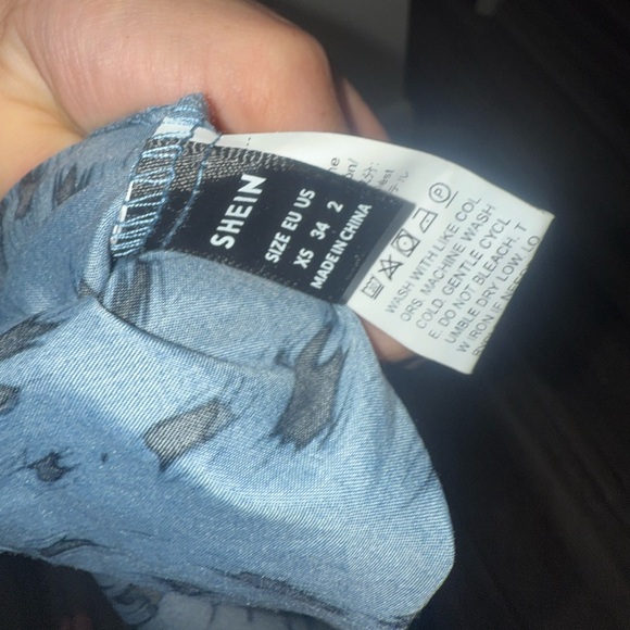 Elegant Blue and Black Patterned Dress - Picture 2 of 2